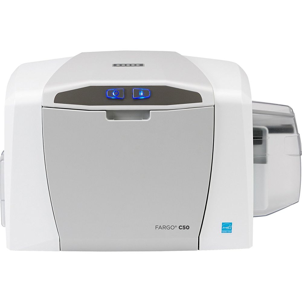 Fargo DTC C50 Single Side ID Card Printer 51981 (Software + 100 Cards + Color Ribbon + Catridge)