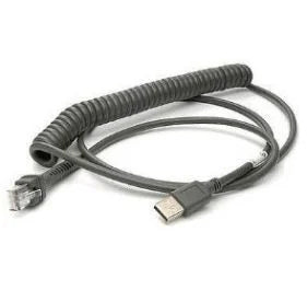 Zebra USB Coiled Cable CBA-U32-C09ZAR | 2.8m Shielded Scanner Cable UAE