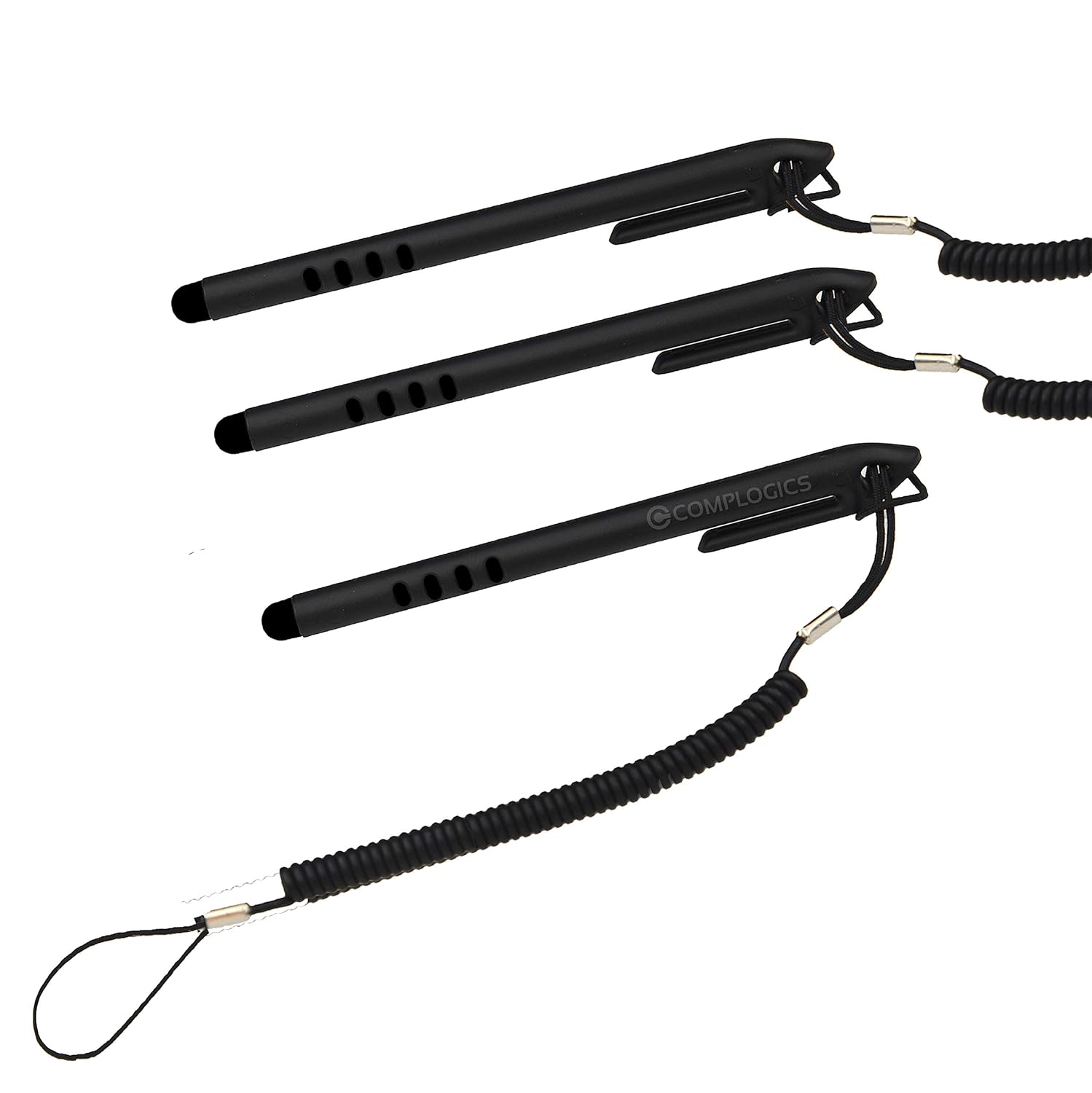 Zebra TC7X / TC51 / TC56 & MC9300 Stylus Pack of 3 with Coiled Tether | Part# SG-TC7X-STYLUS-03 | POSMEA UAE