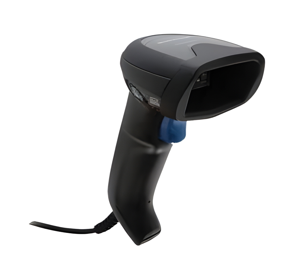 Black barcode scanner with blue connector on a white background  -  
Buy Datalogic QuickScan Lite QW2520 Barcode Scanner in Dubai