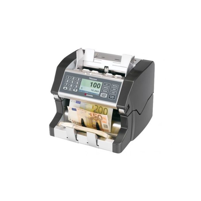Money counting machine with   currency detection on a white background  - Cassida Titanium Value Money Counting Machine – High-Speed Cash Counter in UAE.
