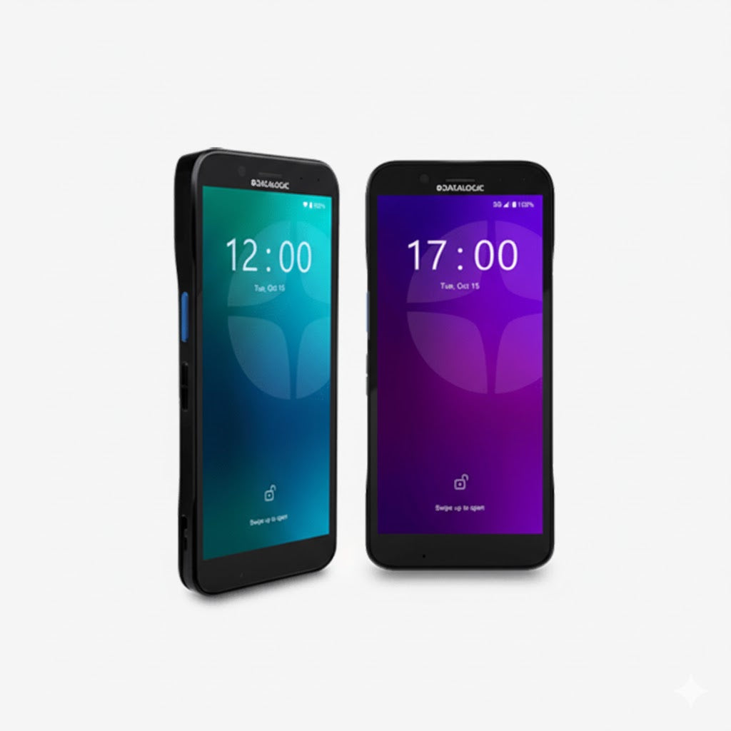 Two Datalogic Memor  12 devices in a white background 