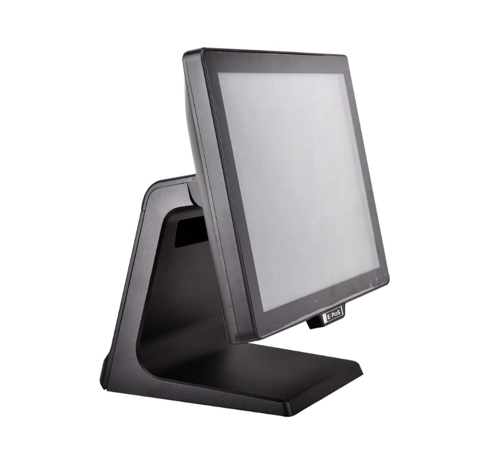 Black electronic device with a screen on a white background High-Performance Dual Screen POS System in UAE – POSMEA