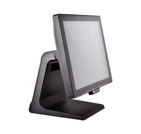 Black electronic device with a screen on a white background High-Performance Dual Screen POS System in UAE – POSMEA