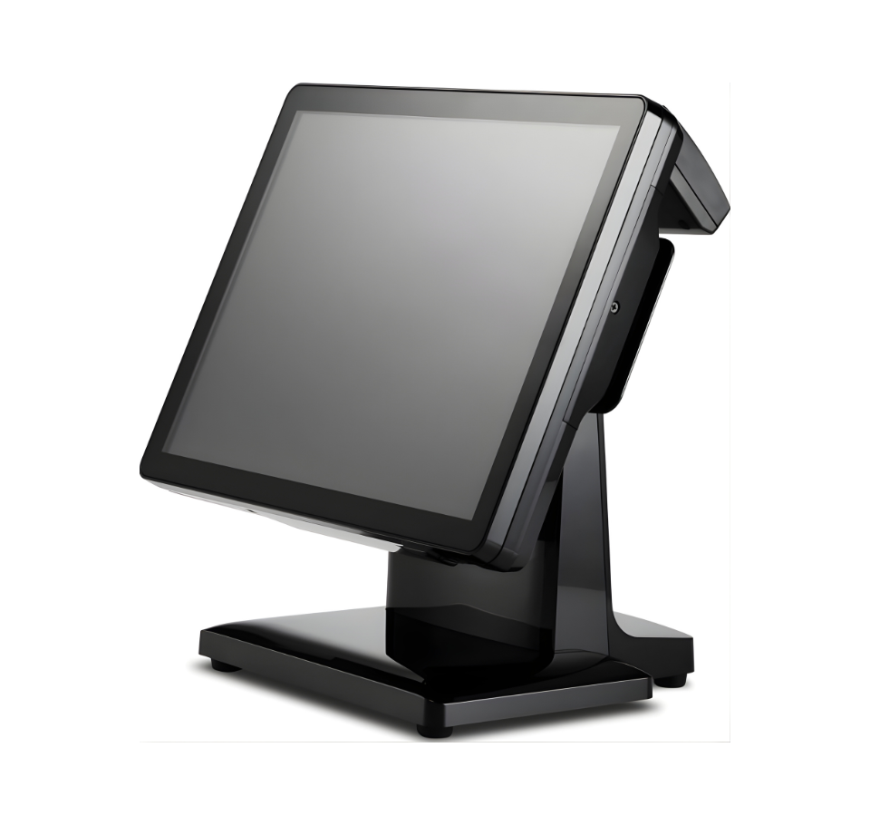 Black touchscreen POS terminal on a white background - E-POS Xtreme Turbo V2 POS Machine | J1900 4GB 128GB Touch POS UAE – POSMEA