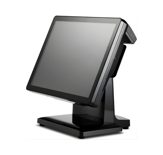 Black touchscreen POS terminal on a white background - E-POS Xtreme Turbo V2 POS Machine | J1900 4GB 128GB Touch POS UAE – POSMEA