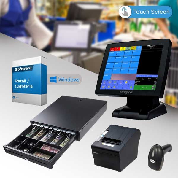 EasyposEPPS202 Machine, Cashdrawer, Printer, Scanner, POS Software for Retail / Grocery / Cafeteria in UAE, Dubai, Abu Dhabi at POSMEA