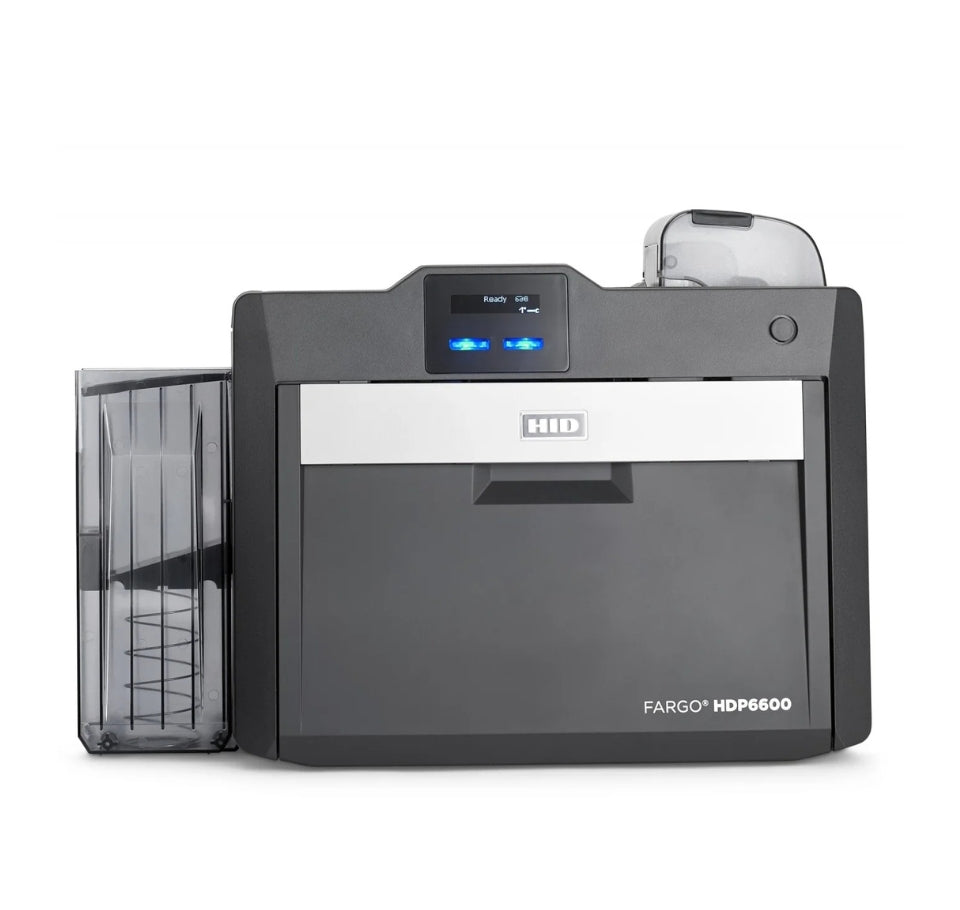Fargo HDP6500 card printer on a white background - HID Fargo HDP6600 Dual Side ID Card Printer | Card Printer UAE