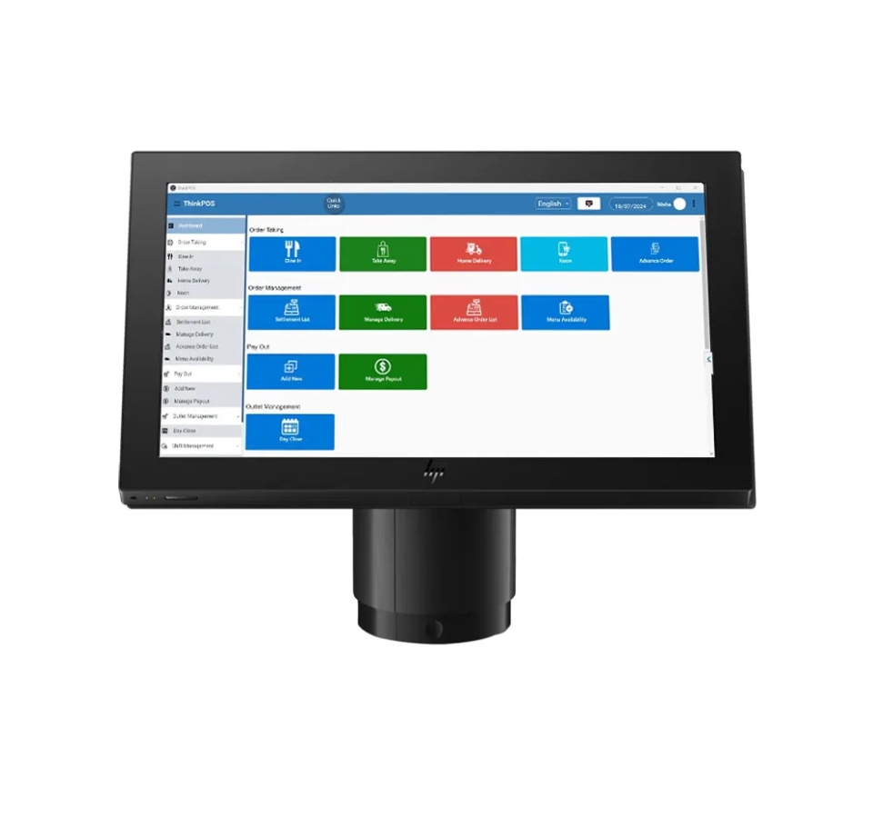 Touchscreen POS system on a white background Core i5 | 8GB RAM | 512GB SSD | Windows 11 Pro – POSMEA