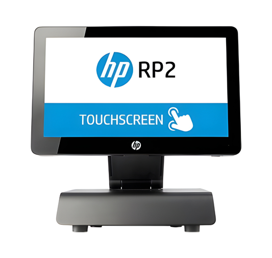 HP RP2 touchscreen device on a white background -  HP RP203 Touchscreen POS | 2GB 128GB SSD Retail POS UAE – POSMEA