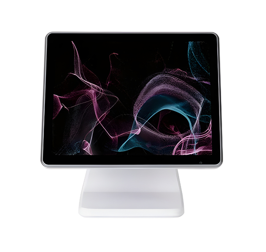 Digital display with abstract colorful design on a white background Advanced Hanasis All-in-One POS System Dubai – POSMEA