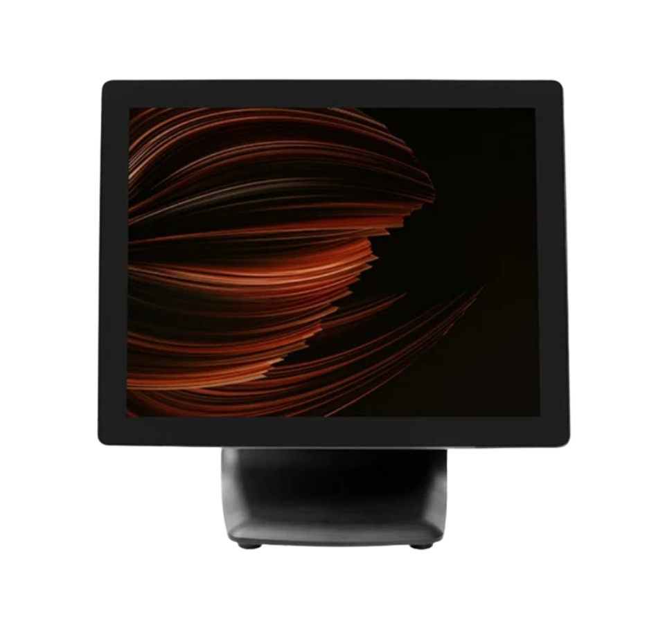 Black electronic device with a colorful abstract design on a white  background Core i5 Restaurant Billing Terminal UAE – POSMEA