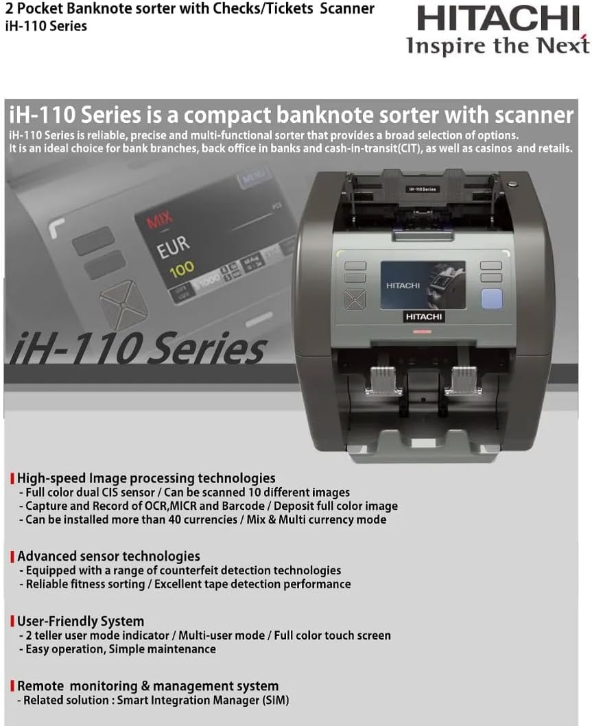 Hitachi IH-110 Cash Counting & Sorting Machine | Currency Counter UAE
