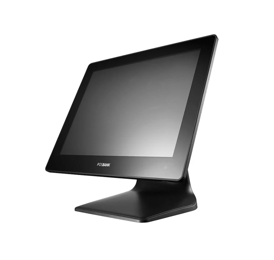Black POSBANK touchscreen monitor on a white background White Retail POS Machine in Dubai – POSMEA