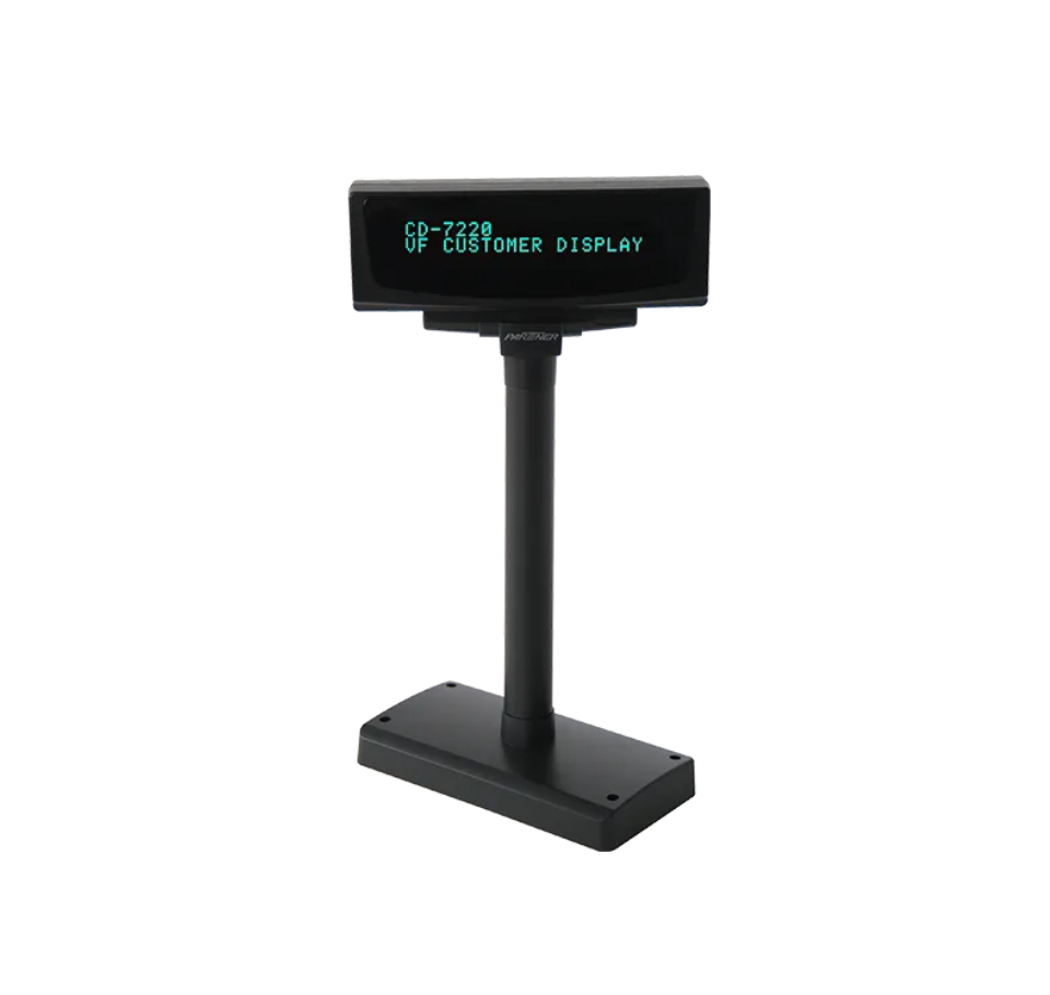 Black customer display with digital screen on a white background - Partner Tech POS Customer Display CD-7220 | Customer Display Screen UAE – POSMEA