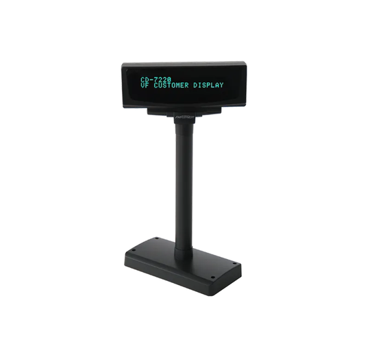 Black customer display with digital screen on a white background - Partner Tech POS Customer Display CD-7220 | Customer Display Screen UAE – POSMEA