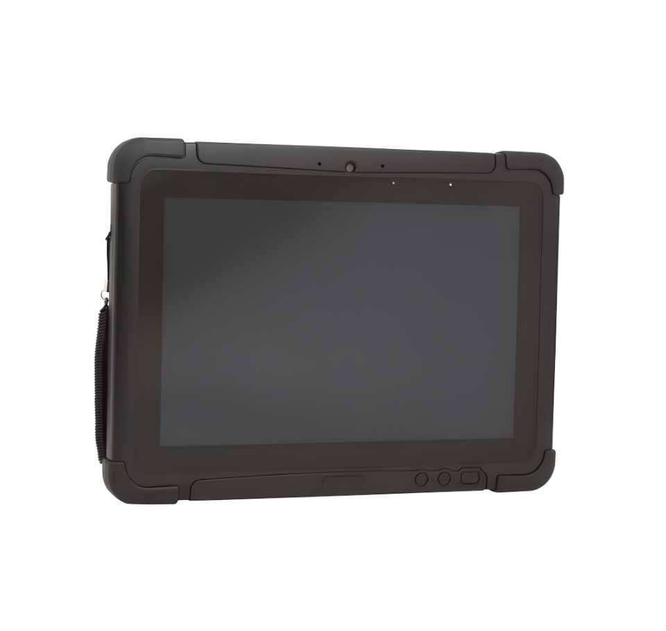 Black tablet with protective case on a white background - Honeywell RT10 Rugged Tablet UAE | 10.1” Industrial Tablet with 2D Scanner | POSMEA