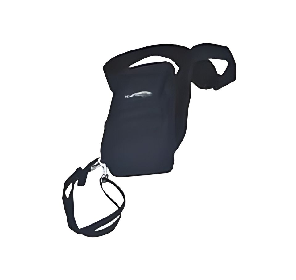 Black dog muzzle with a strap on a white background - Soft Holster and Belt for Pistol Grip WA6050 | Durable Holster UAE – Posmea
