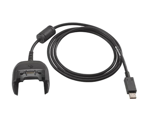 Black USB cable with connectors on a white background - Zebra MC33 USB Communication & Charging Cable Posmea In  UAE 
