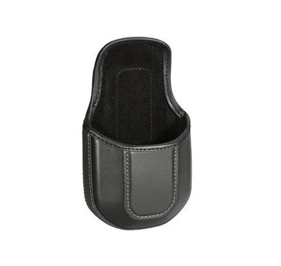 Black leather phone case on a white background - Zebra Belt Mount Soft Hip Holster SG-MC40HLSTR-03R for MC40 | Durable Holster UAE – Posmea