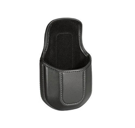Black leather phone case on a white background - Zebra Belt Mount Soft Hip Holster SG-MC40HLSTR-03R for MC40 | Durable Holster UAE – Posmea