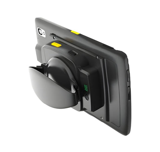 Black and gray electronic device with a screen and control buttons on a white background - Zebra ET4X Expansion Back for PowerPack External Battery | 8" ET40 / ET45 | OEM Part# ZBK-ET4X-8BTRYBK1-01 | POSMEA UAE