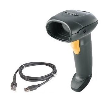 Zebra LS4208 USB Kit 1D Laser Barcode Scanner with USB Cable – Black