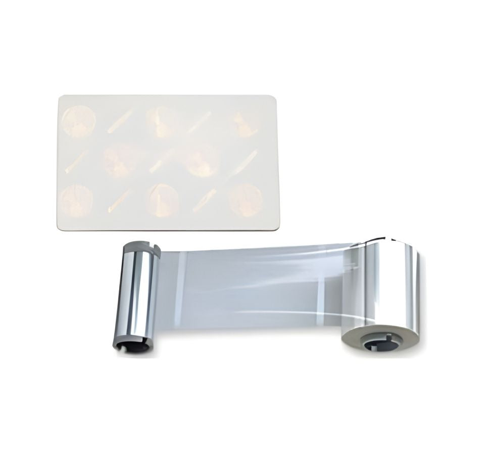 Modern wall light fixture with a white glass shade and chrome finish on a white background - Zebra P620 / P630i / P640i Hologram Laminate 800015-915 | Secure ID Card Film UAE