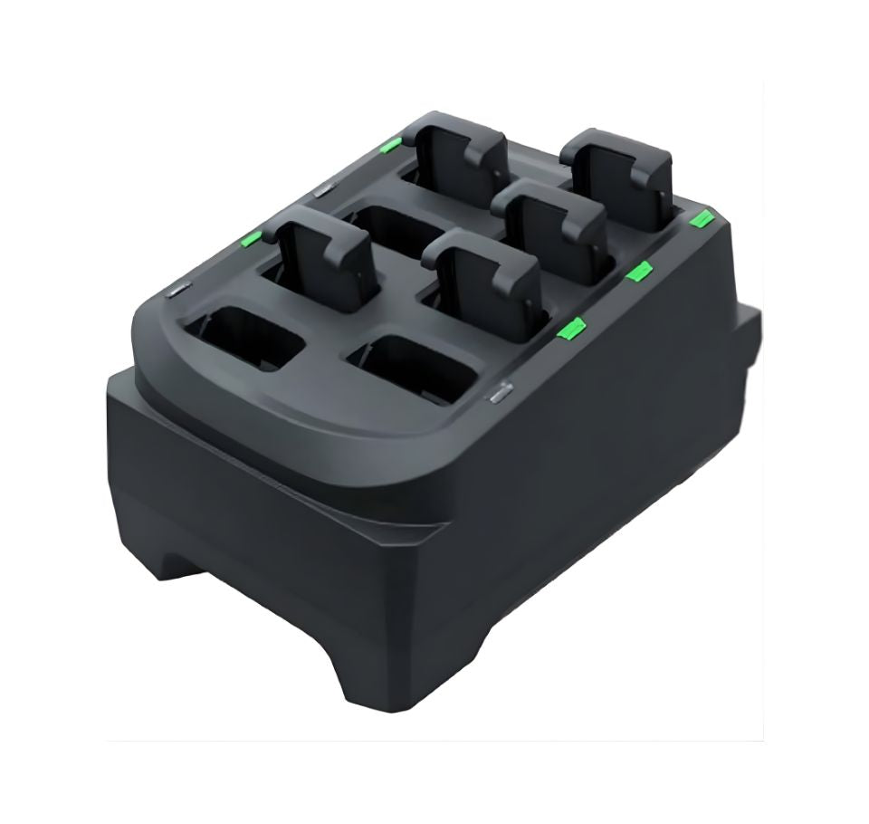 Black electronic device with multiple slots on a white background - Zebra RS5100 / RS6100 8-Slot Battery Charging Station – Part# SAC-RS51-8SCHG-01 | Buy in UAE