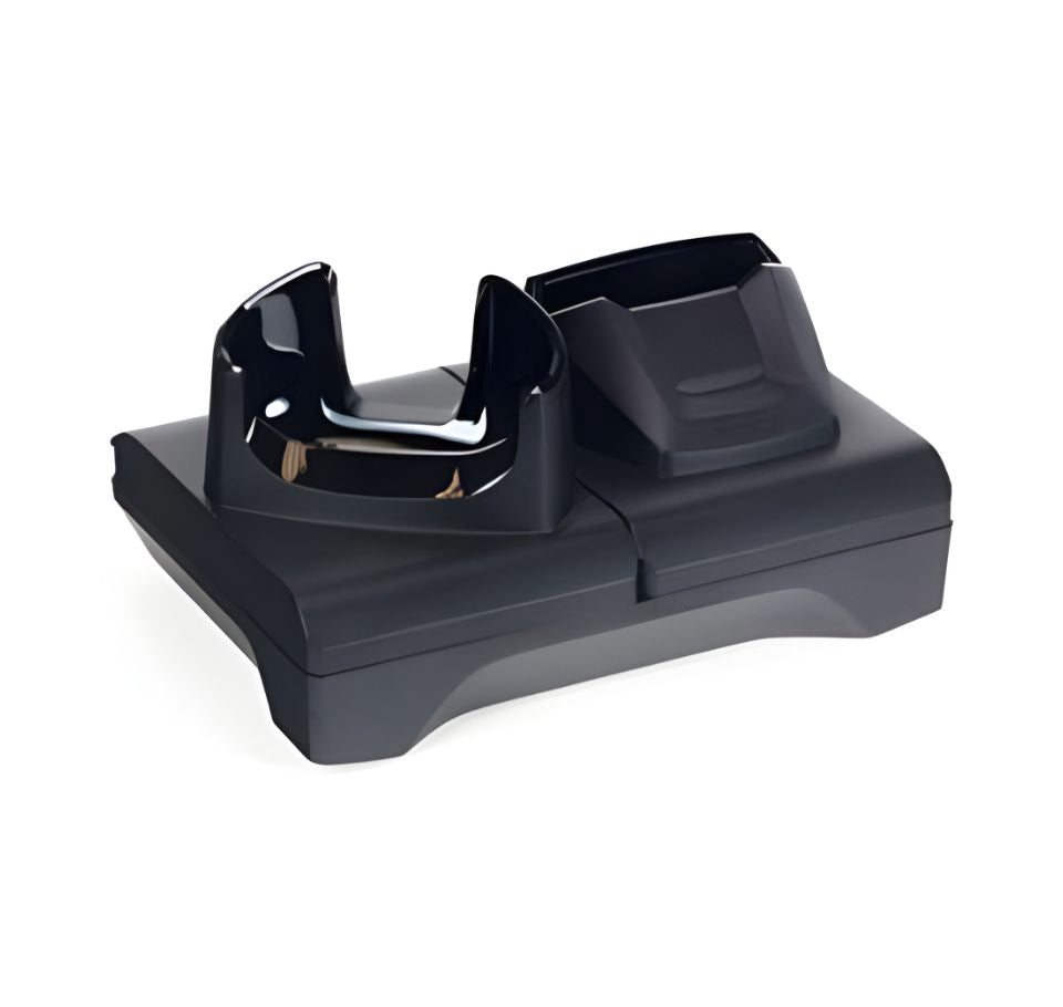 Black dental model stand on a white background - Zebra TC7X 2-Slot Charge-Only ShareCradle + Power Supply Kit – Part# CRD-TC7X-SE2CPP-01 | Buy in UAE