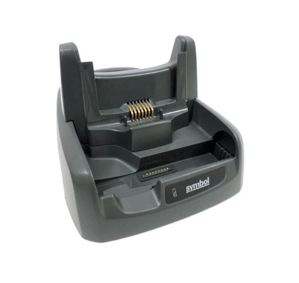 Gray electronic device with 'Symbol' branding on a white background - Zebra WT41N0 Single-Slot Cradle Kit – Part# CRD4000-110UES | Buy in UAE