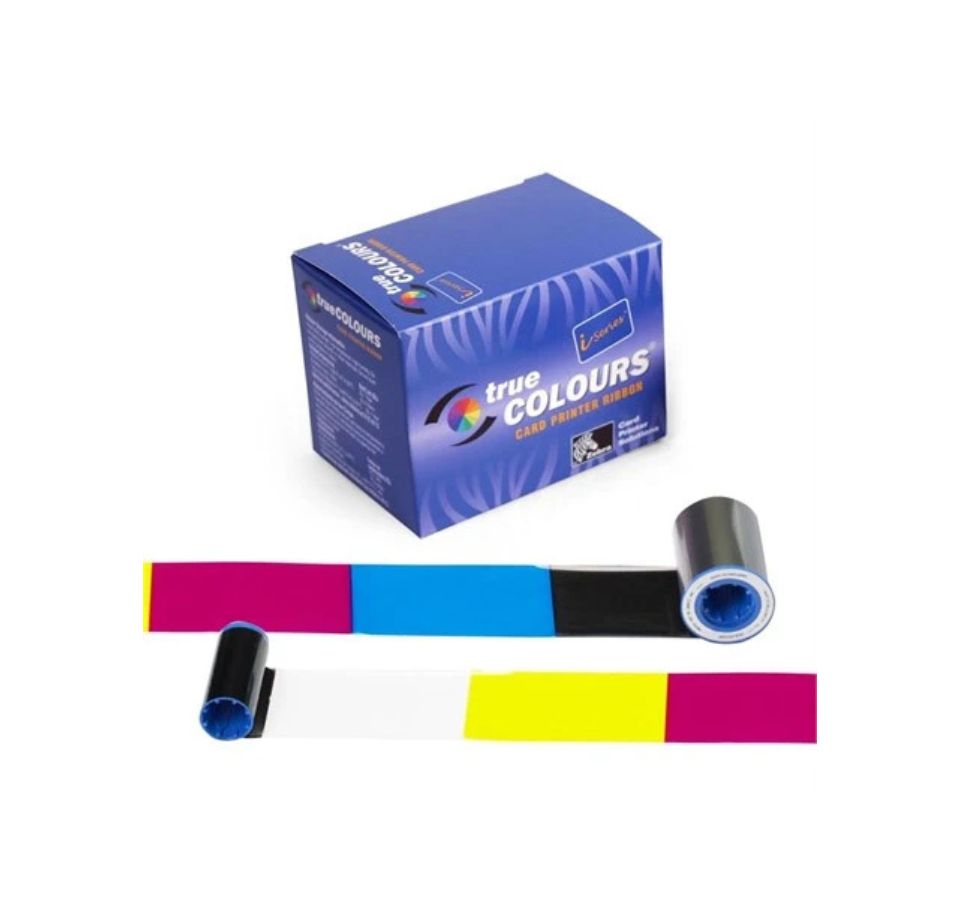 True Colours ink ribbon packaging with color swatches on a white  background - Zebra YMCKOK ID Card Ribbon – 170 Prints | Part# 800015-448 | Buy in UAE from POSMEA
