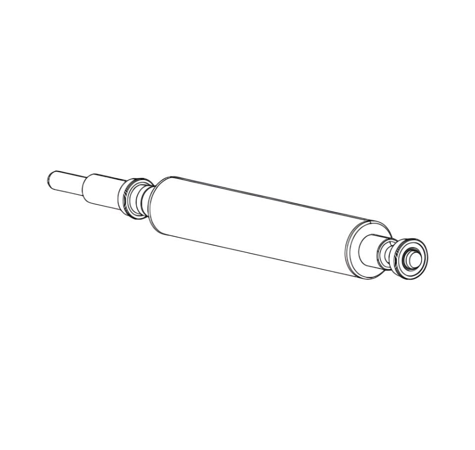 Line drawing of a cylindrical mechanical component with two threaded ends on a white  background - Zebra ZT610 Platen Roller Kit | ZT610 / ZT610R OEM Replacement | POSMEA UAE
