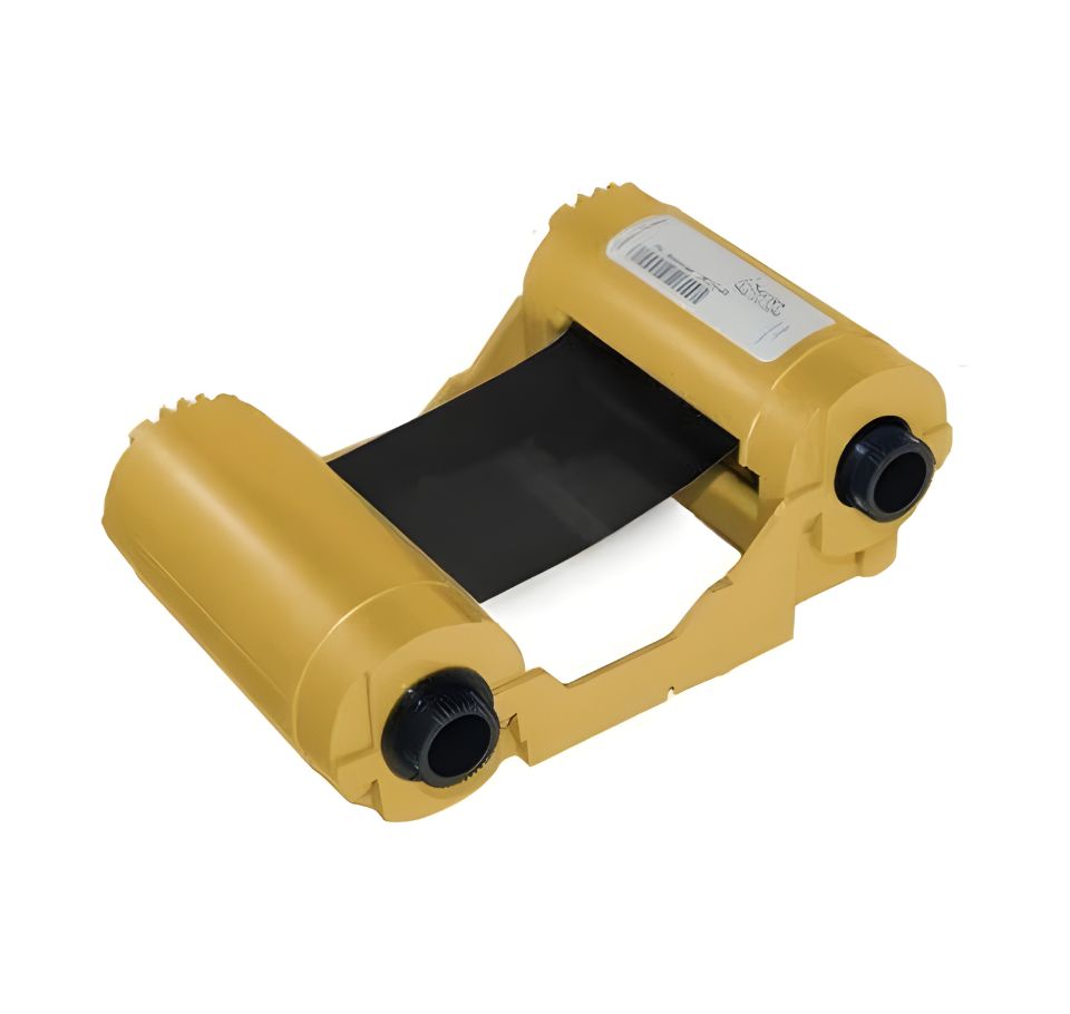 Yellow label printer ribbon cartridge on a white background -Zebra ZXP Series 3 IX Series Black Monochrome Ribbon 800033-801 | Card Printer Ribbon UAE