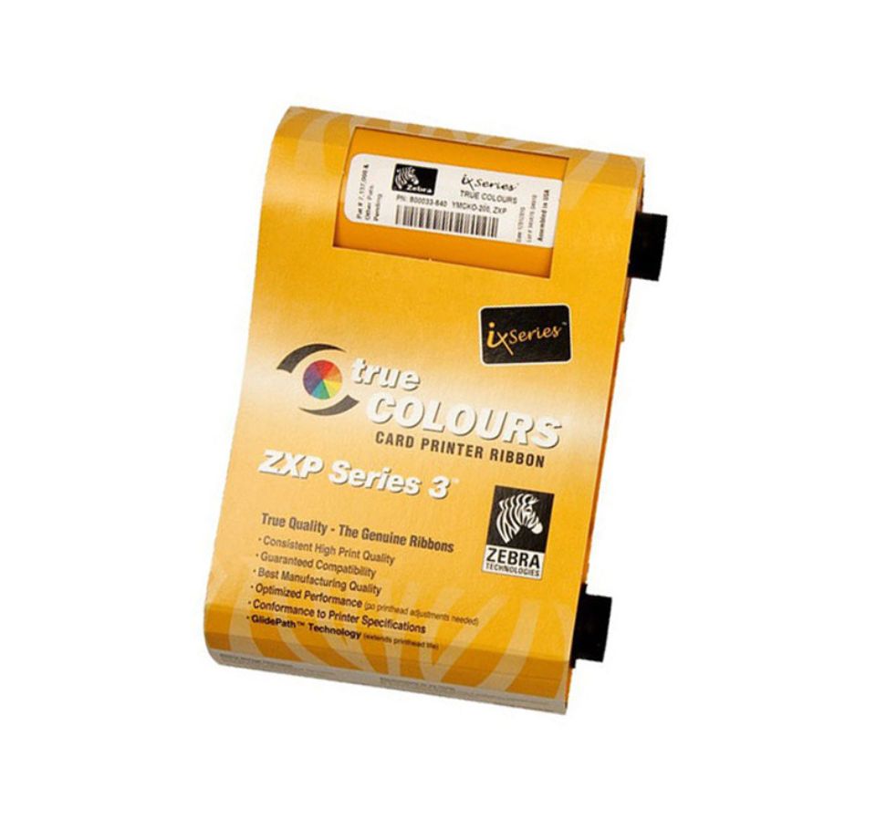 Zebra ZXP Series 3 card printer ribbon packaging on a white  background - Zebra ZXP Series 3 IX Series White Monochrome Ribbon 800033-809 | Card Printer Ribbon UAE