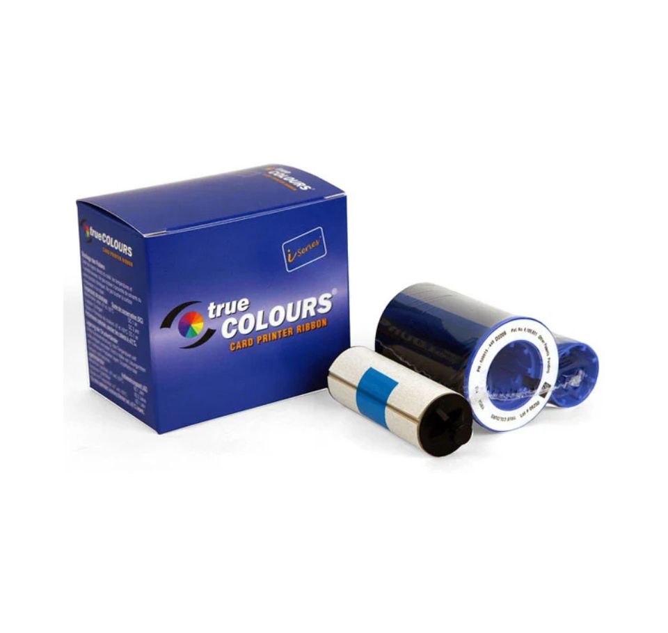 true colours card printer ribbon packaging with ribbons on a white background - Zebra C Series YMCKO Ribbon 800015-140 | 200 Prints ID Card Printer Ribbon UAE
