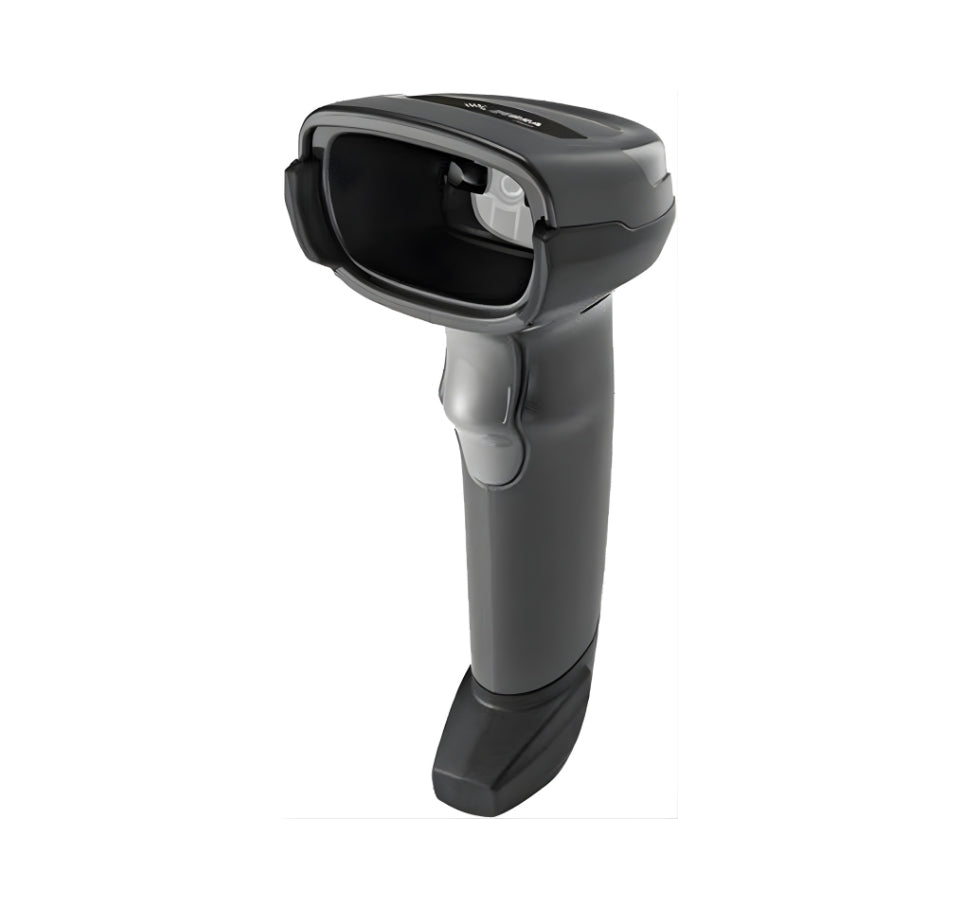 Gray barcode scanner on a white background - Zebra DS2278 Cordless Barcode Scanner | Wireless 1D/2D Scanner with Cradle UAE