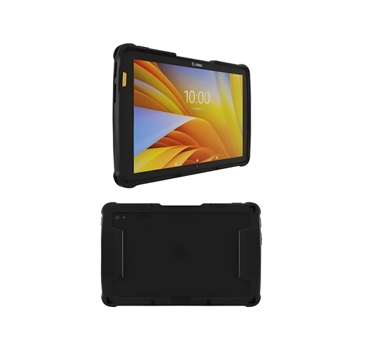 Tablet with a black protective case on a white background - Zebra ET4X 8" Exoskeleton Rugged Boot for ET40 / ET45 Tablets | Part# SG-ET4X-8EXOSKL1-01 | POSMEA UAE