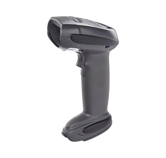 Gray barcode scanner on a white background - Zebra LI4278 Wireless 1D Barcode Scanner - Bluetooth POS Scanner UAE | POSMEA
