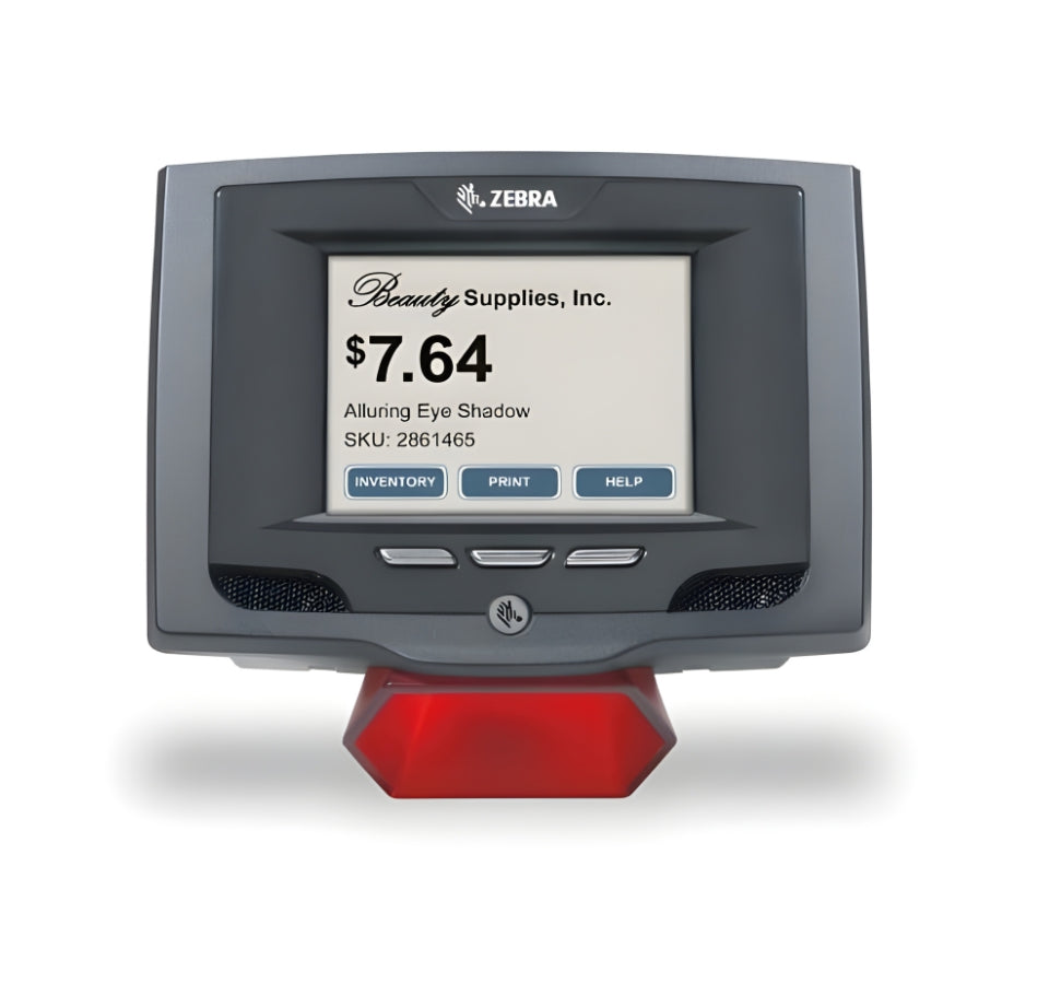 Zebra digital display with a product price on a white background Zebra MK950 Micro Kiosk Compact Self-Service Kiosk Solution UAE