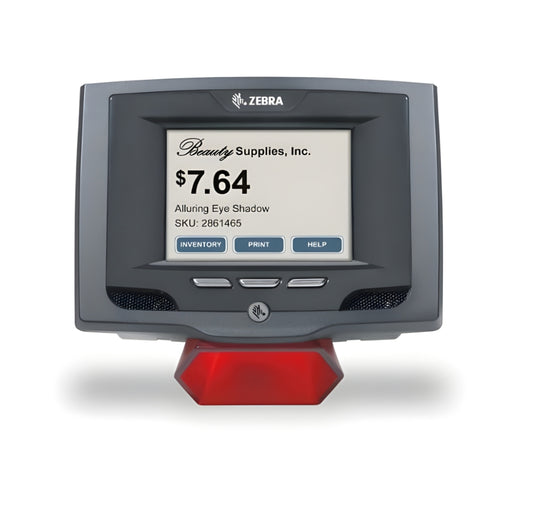 Zebra digital display with a product price on a white background Zebra MK950 Micro Kiosk Compact Self-Service Kiosk Solution UAE