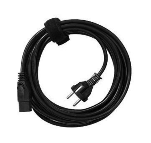Black electrical cable with plug on a white background Zebra Power Cord 220VAC Europe – OEM Replacement Cable in UAE