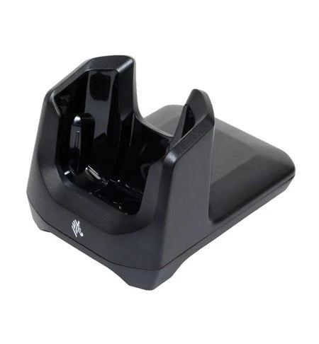 Black electronic device charging stand on a white background Zebra TC20 Single Slot Charging Cradle | CRD-TC2X-BS1CO-01 USB-C Charger UAE