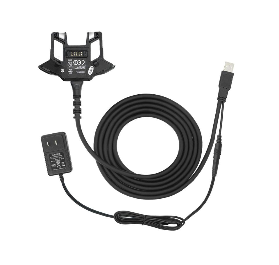 Black electronic cable with USB connector on a white background - Zebra TC70 / TC75 Snap-On USB Communication & Charging Cable UAE
