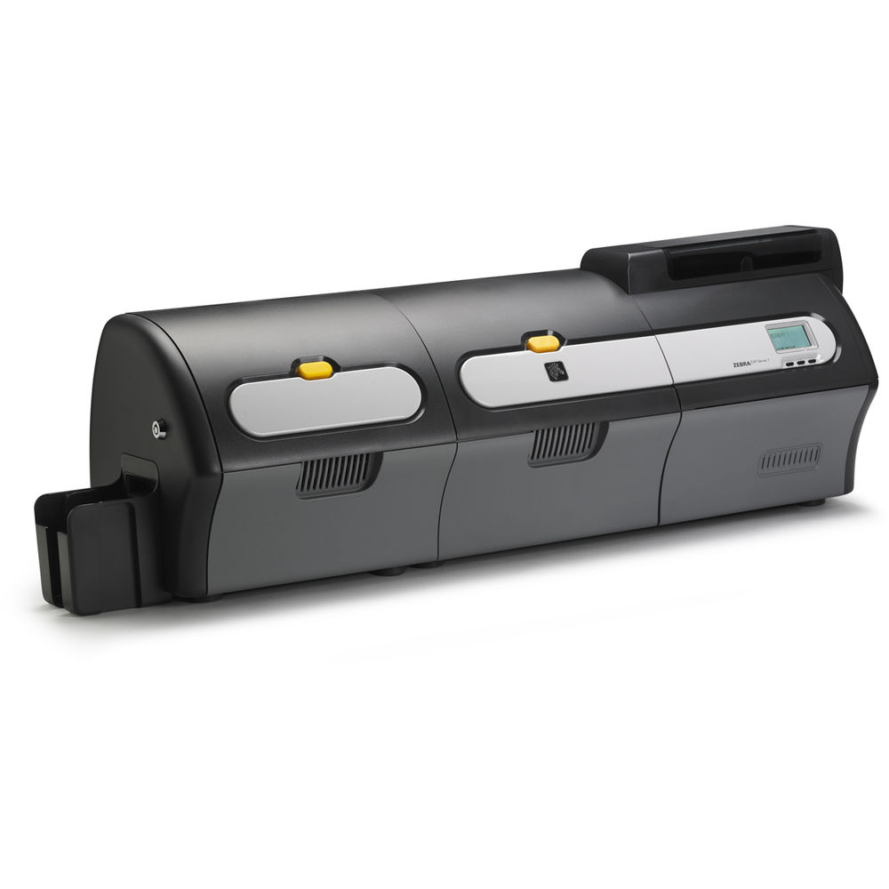Gray electronic device with buttons and display on a white background - Zebra Z74 Card Printer with Lamination – Secure Dual-Side ID Card Printer UAE | POSMEA