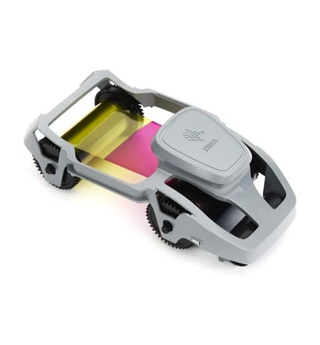 Gray pedal with colorful components on a white background - Zebra ZC300 YMCKO Color Ribbon – 300 Prints | Part# 800300-255EM | Buy in UAE from POSMEA