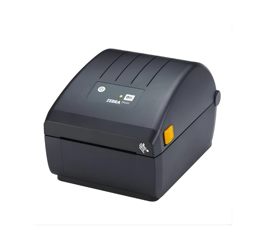 Black Zebra label printer on a white background - Zebra ZD220 Barcode Label Printer | Affordable Desktop Label Printer in UAE