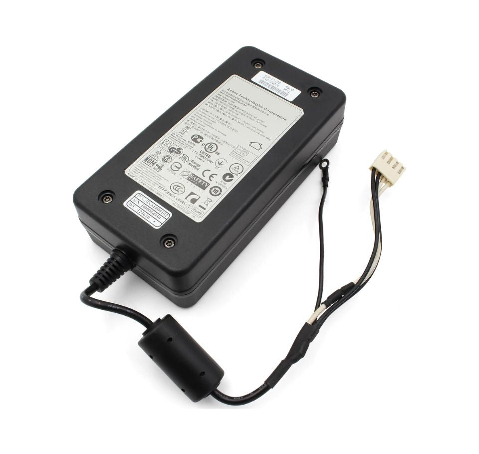 Black power adapter with label on a white background Zebra ZT210 / ZT230 Power Supply Board Kit UAE