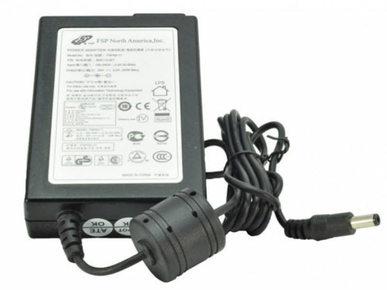 Power adapter with label on a white background Zebra ZXP1 & ZXP3 Power Supply Kit UAE | Genuine Power Adapter for Zebra Card Printers