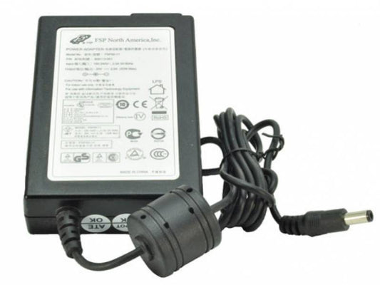 Power adapter with label on a white background Zebra ZXP1 & ZXP3 Power Supply Kit UAE | Genuine Power Adapter for Zebra Card Printers